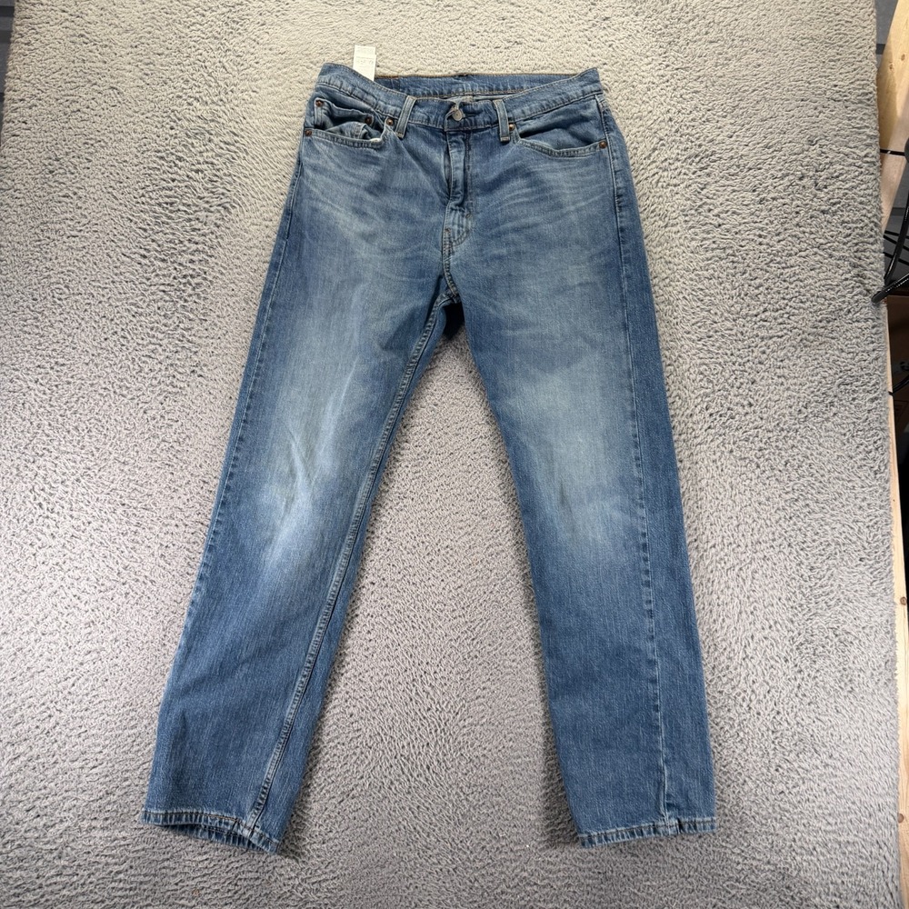 Levi's 505 Jeans Mens 33x32 Blue Cotton Denim Straight Faded Workwear Stretch
